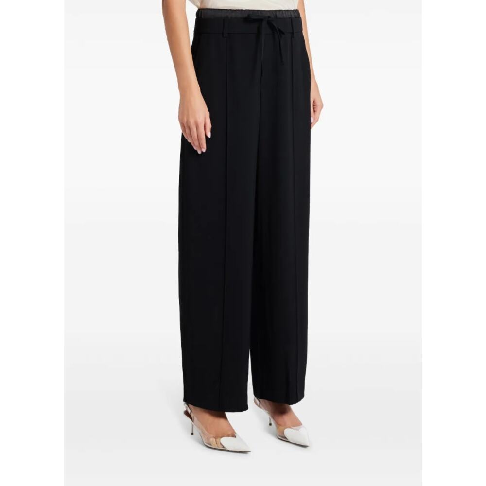Vince Crepe Palazzo Pants V073322390 Womens 16 Black High-rise Wise Leg